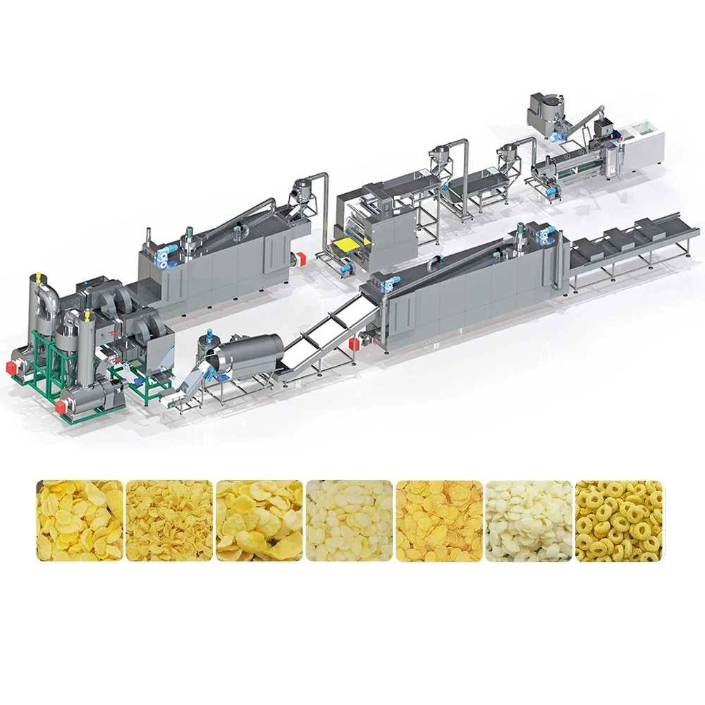 Automatic Cornflakes Making Machine Corn Flakes Breakfast Cereals Processing Production Line