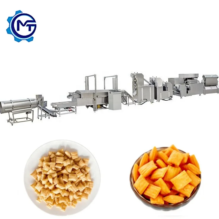 Hot Selling Full Automatic Fried Dough Wheat Flour Bugles Snacks Frying Machine Fried Puffed Food Bugles Snack Production Line