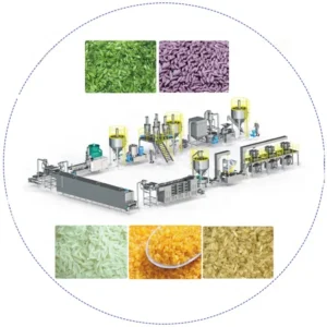 Instant Artificial Rice Making Machine Good Performance Fortified Rice Processing Line Big Capacity