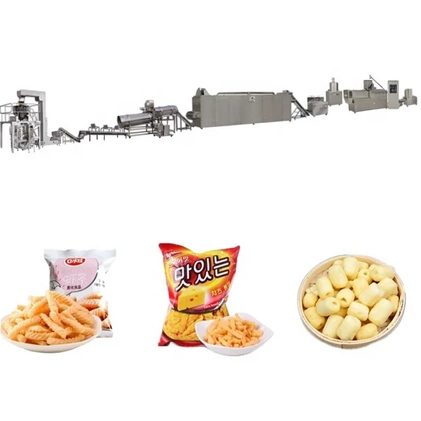 Corn Puffs Maize Puff Chip Snack Snacks Food Manufacturing Equipment Line Machinery Maker Machine Extruder