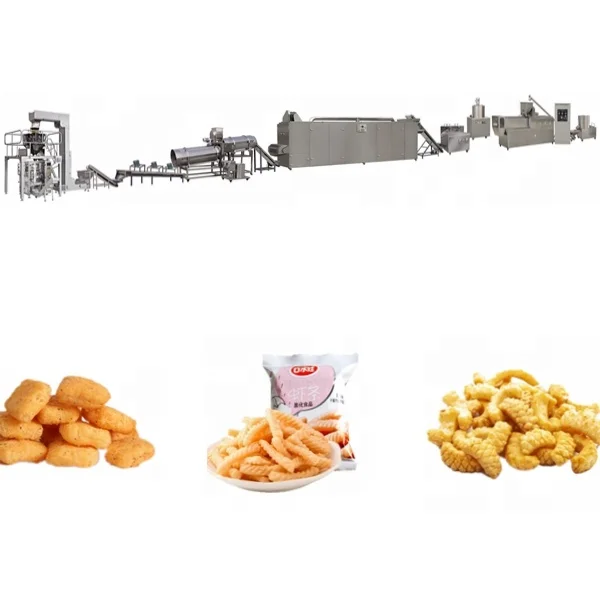 Cheese Cereal Puffed Corn Snacks Production Line Flakes Sticks Extruder Food Making Machine Corn Puffs Snack Making Machines