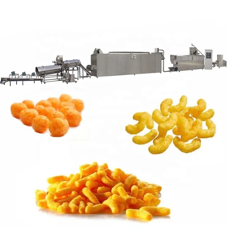 New Condition Automatic Corn Puff Snacks Food Extruder Cheese Ball Making Machine Plant