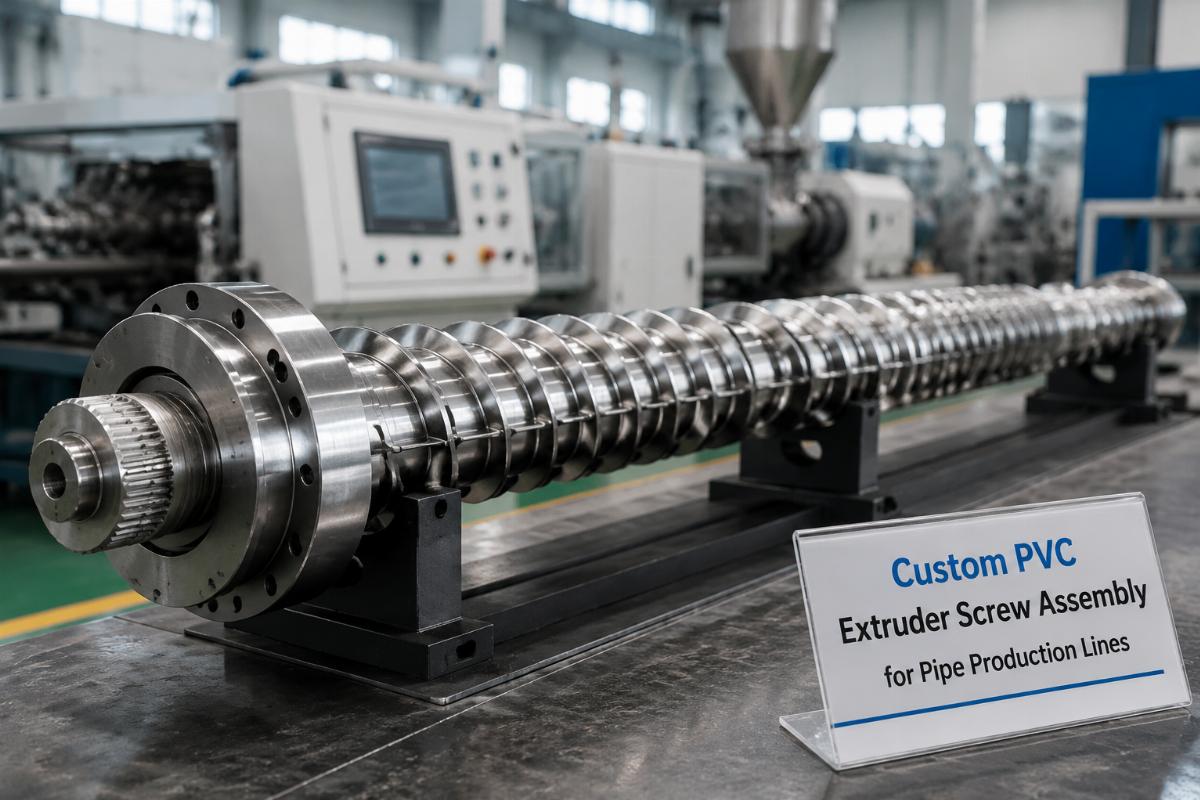 Custom PVC extruder screw assembly for pipe production lines