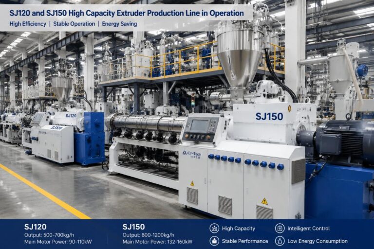 SJ120 and SJ150 high capacity extruder production line in operation